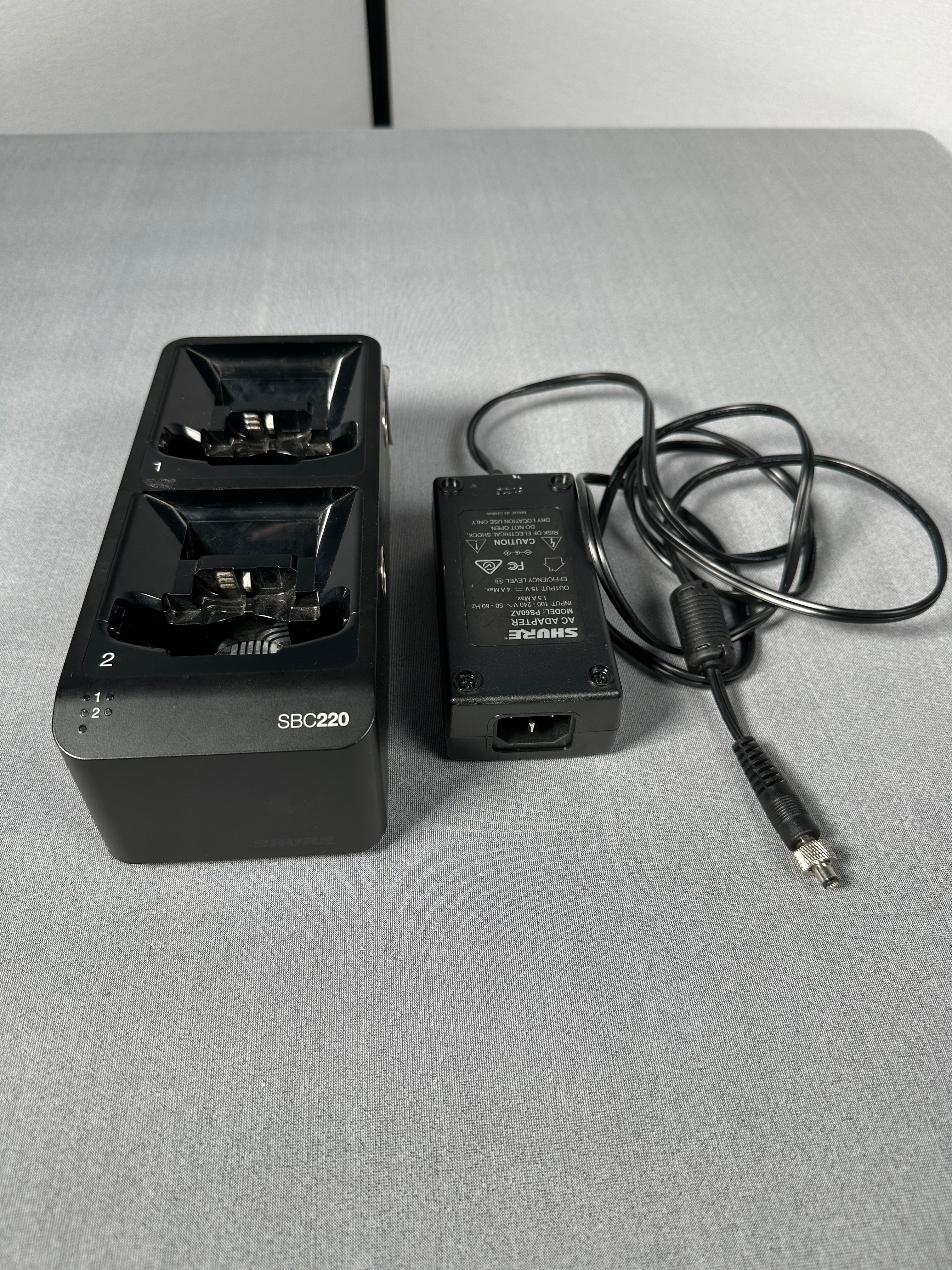 Shure SBC220 Networked Dual Slot Radio Mic  / Battery Charger with PS60 Power Supply