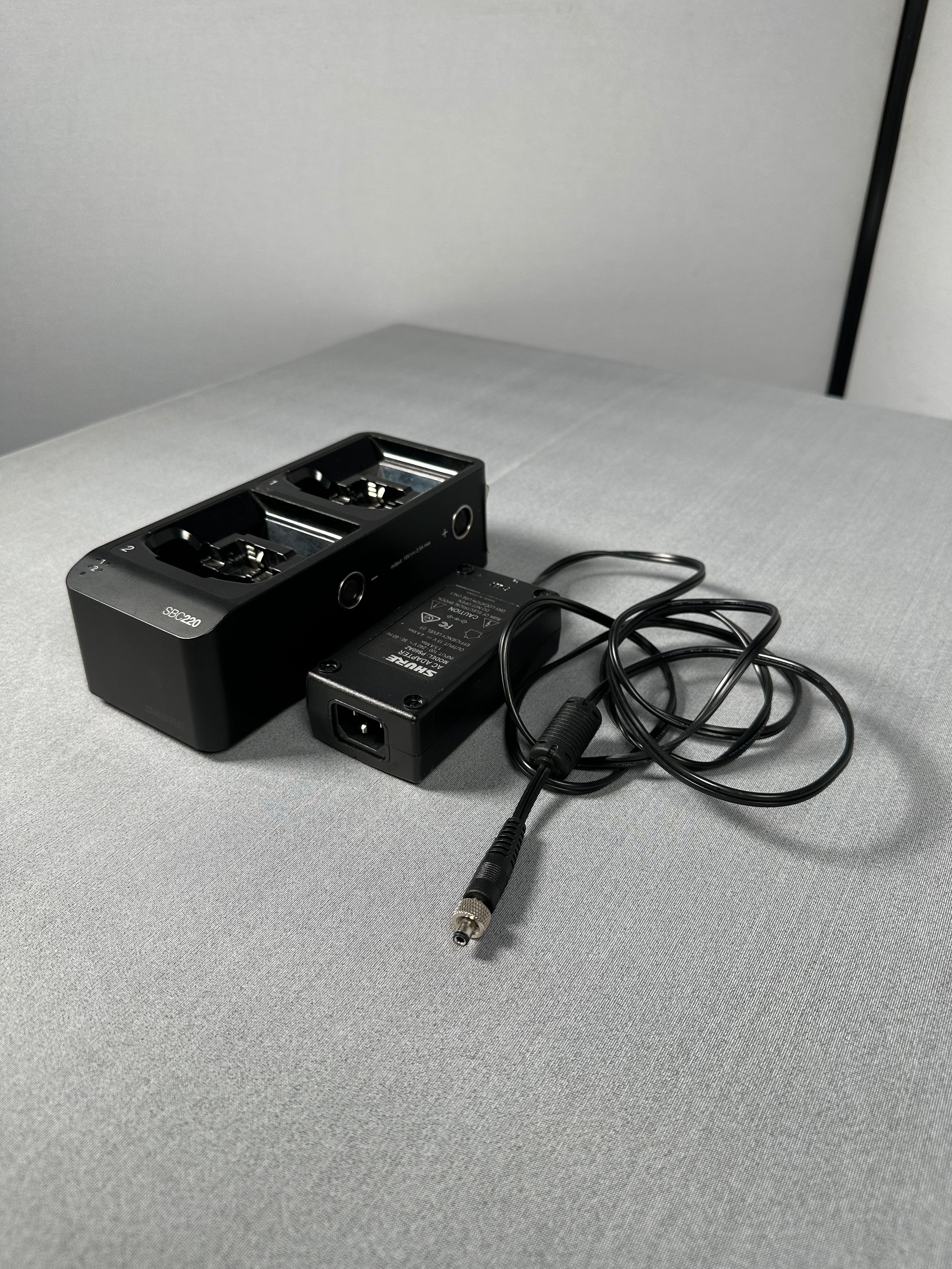 Shure SBC220 Networked Dual Slot Radio Mic  / Battery Charger with PS60 Power Supply